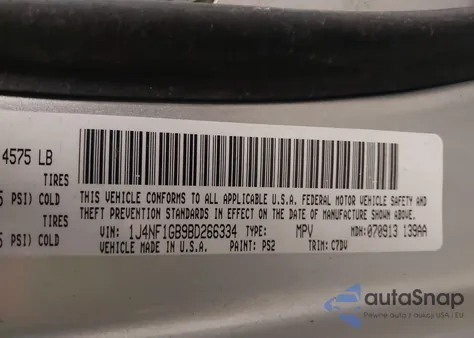 2011 Jeep Patriot Sport из США, поврежденный, VIN 1J4NF1GB9BD266334